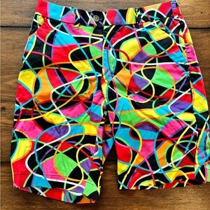 Vibrant Multicolor Men's Shorts - Abstract Loop Print